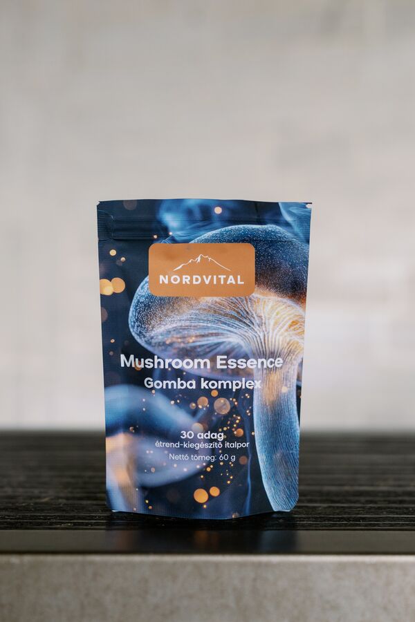A packet of mushroom complex supplement powder