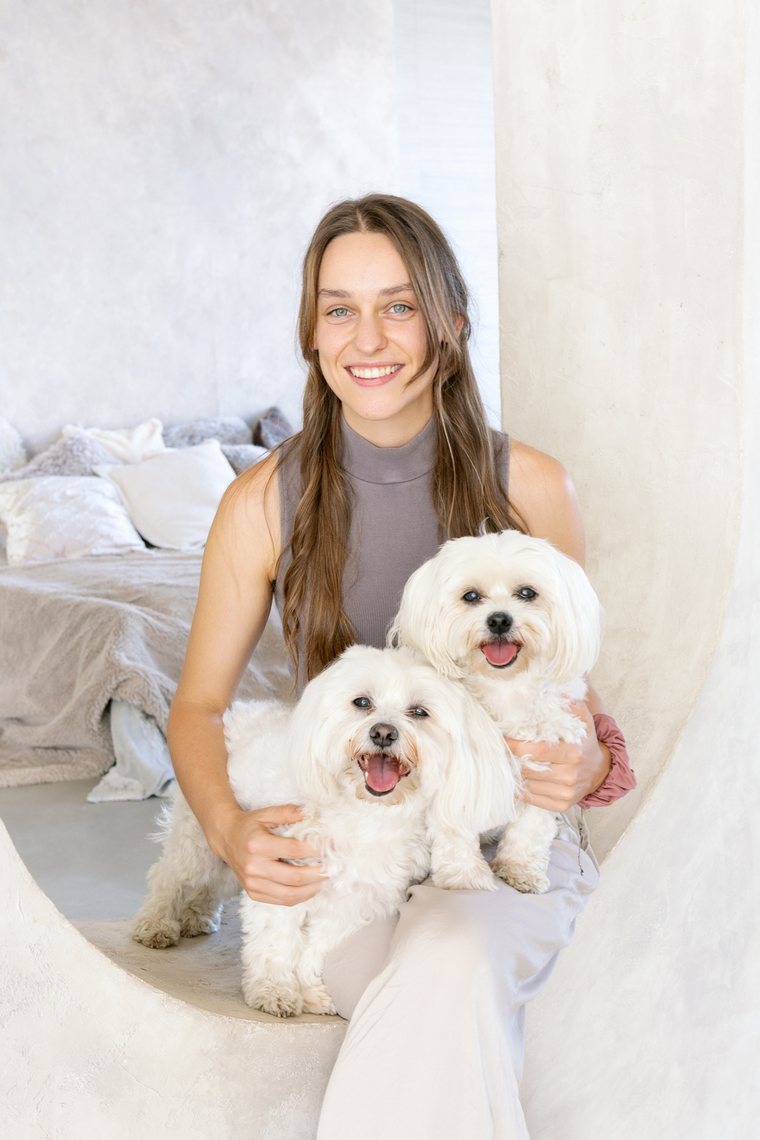 Dr. Tiana Jaksa with her two Maltese dogs